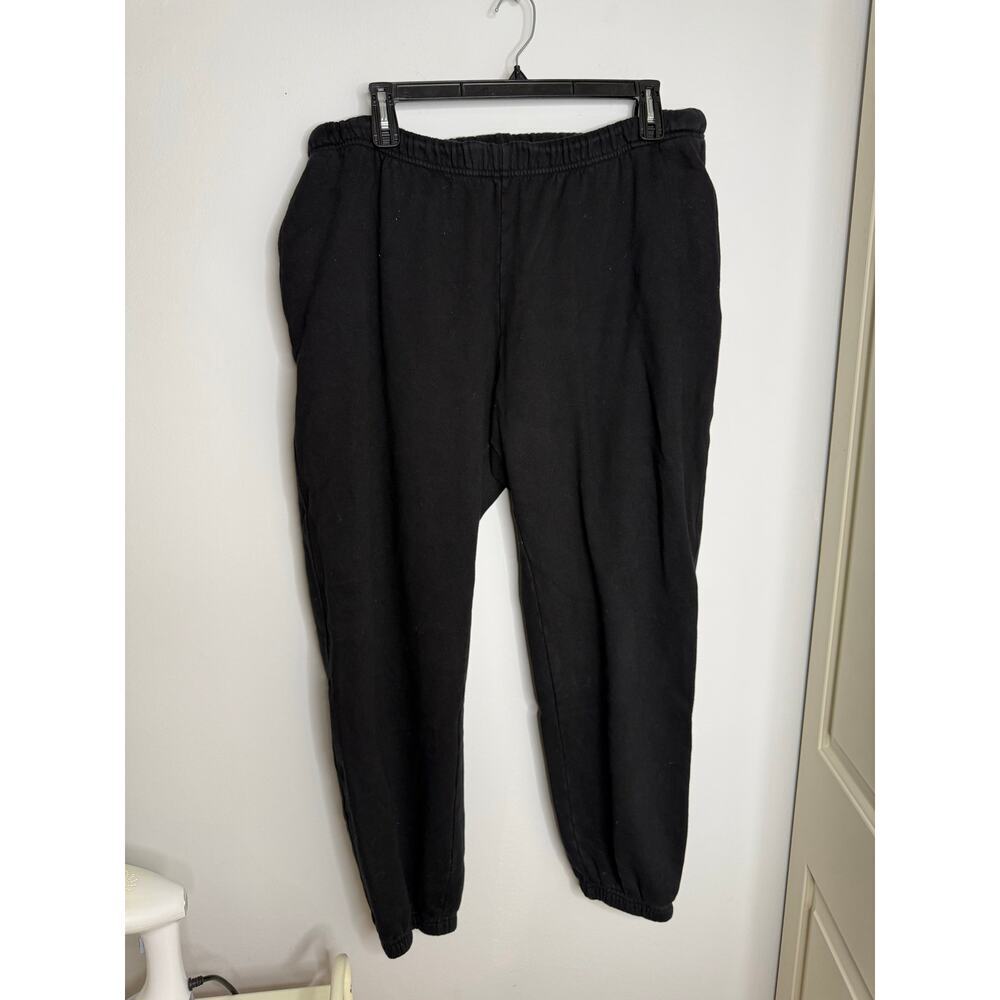 Good American Black Baggy Drawstring Elastic Cuff Hem Sweatpants Plus Size 5